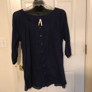 Shirt Long Navy, Lt wt. 1X